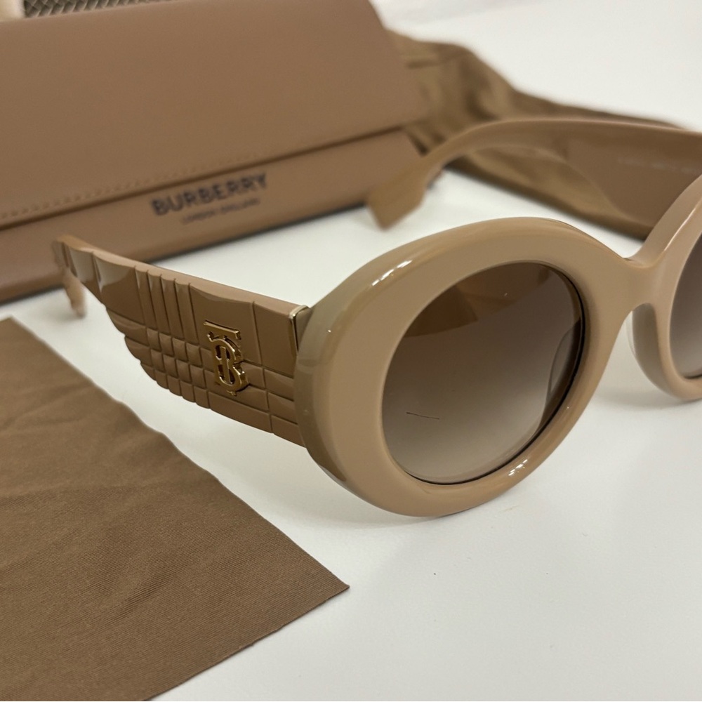 Burberry Beige Oval Sunglasses
